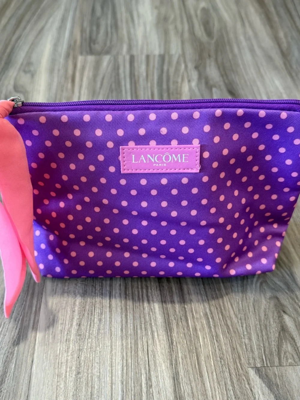 Lancôme Purple & Pink Polka Dot Cosmetic Bag